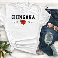 chingona rose latin print womens t shirt harajuku graphic t shirt casual ladies short sleeve top tee