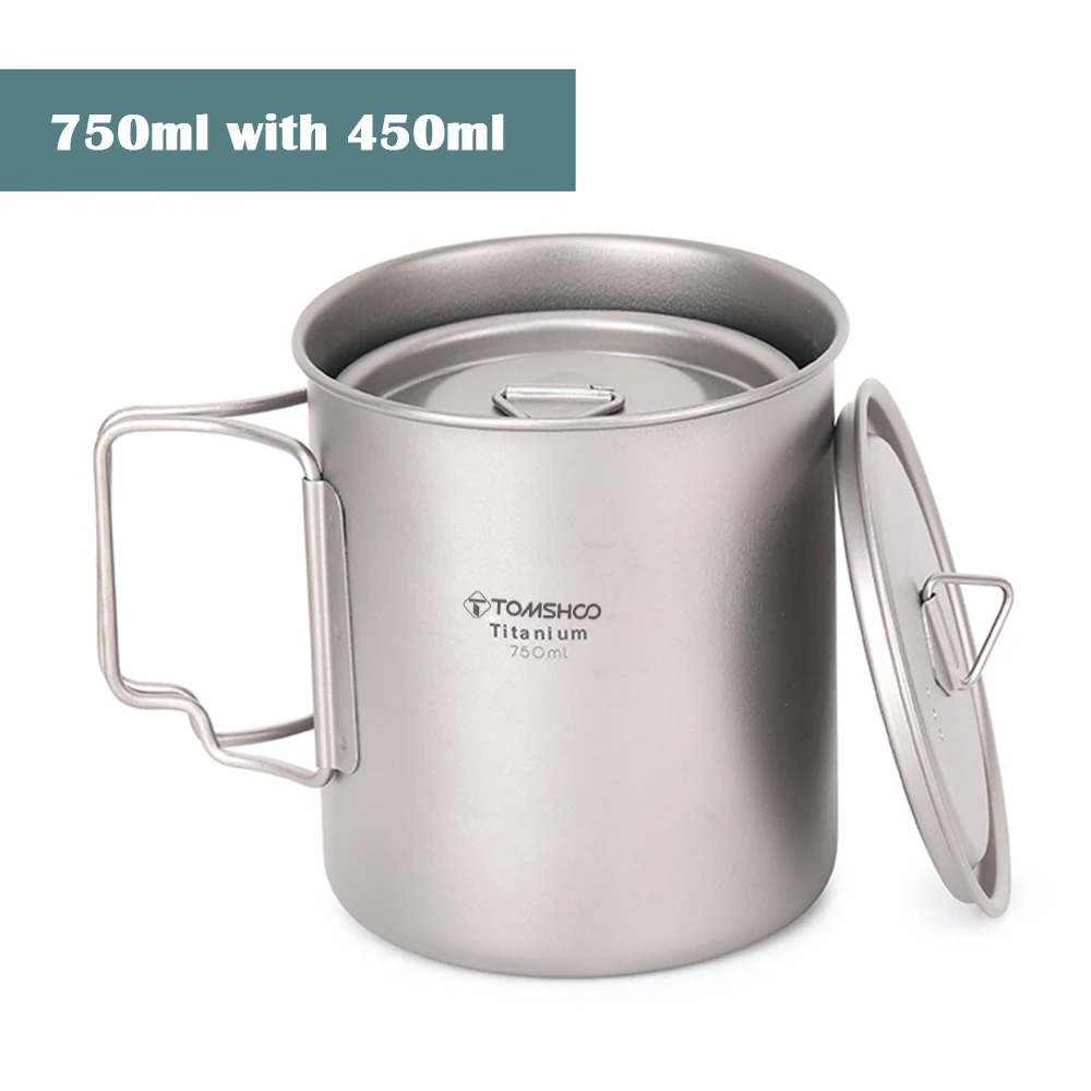 TOMSHOO Ультралегкая чашка из титана портативная походная для пикника кружка воды