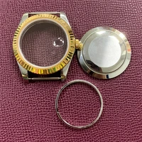 41mm watch case shell stainless steel watch case bezel ring wsapphire mirror for 3135 automatic movement accessories