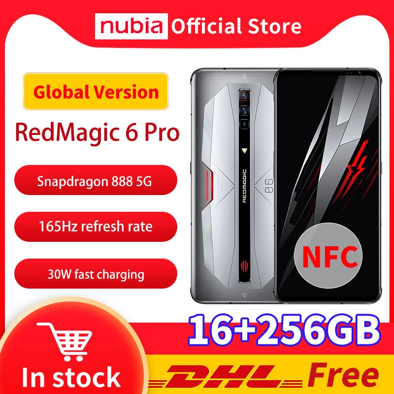 DHL Бесплатная глобальная версия Nubia красный Магия 6 Pro игровой смартфон 8 ''amoled
