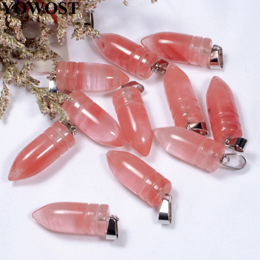 Оптовая продажа 10 шт./лот натуральные камни вишневые кварцевые бусины подвеска в