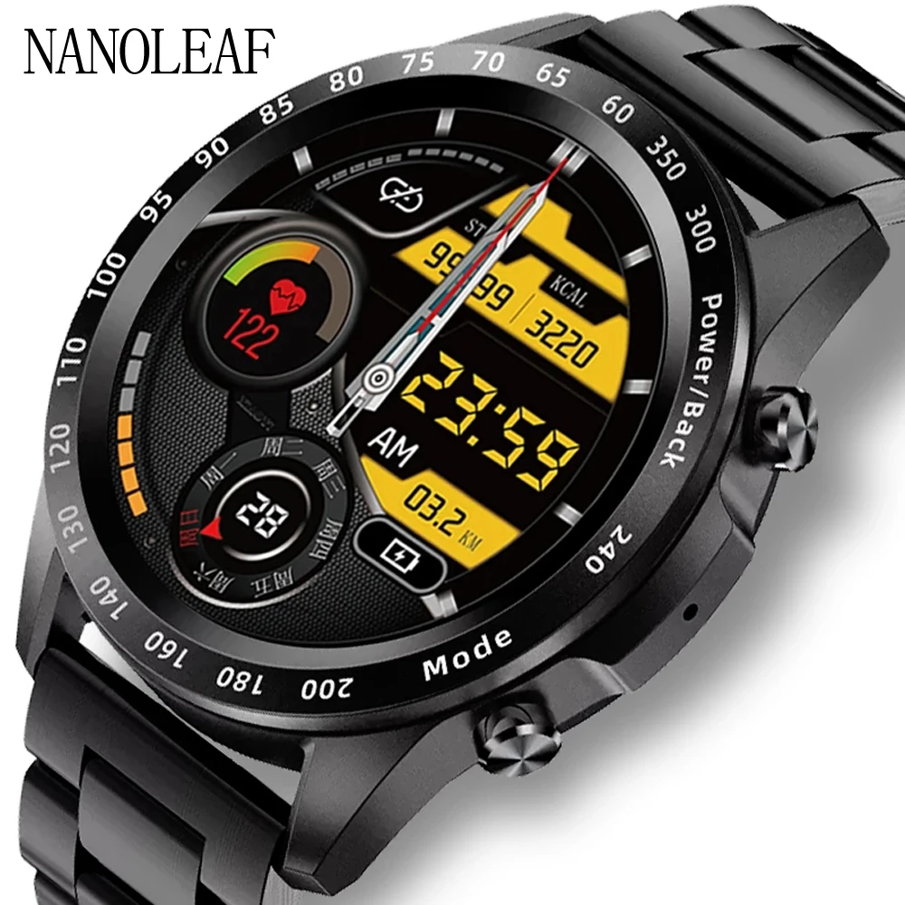 Смарт-часы мужские совместимые с Bluetooth пульсометром и тонометром |