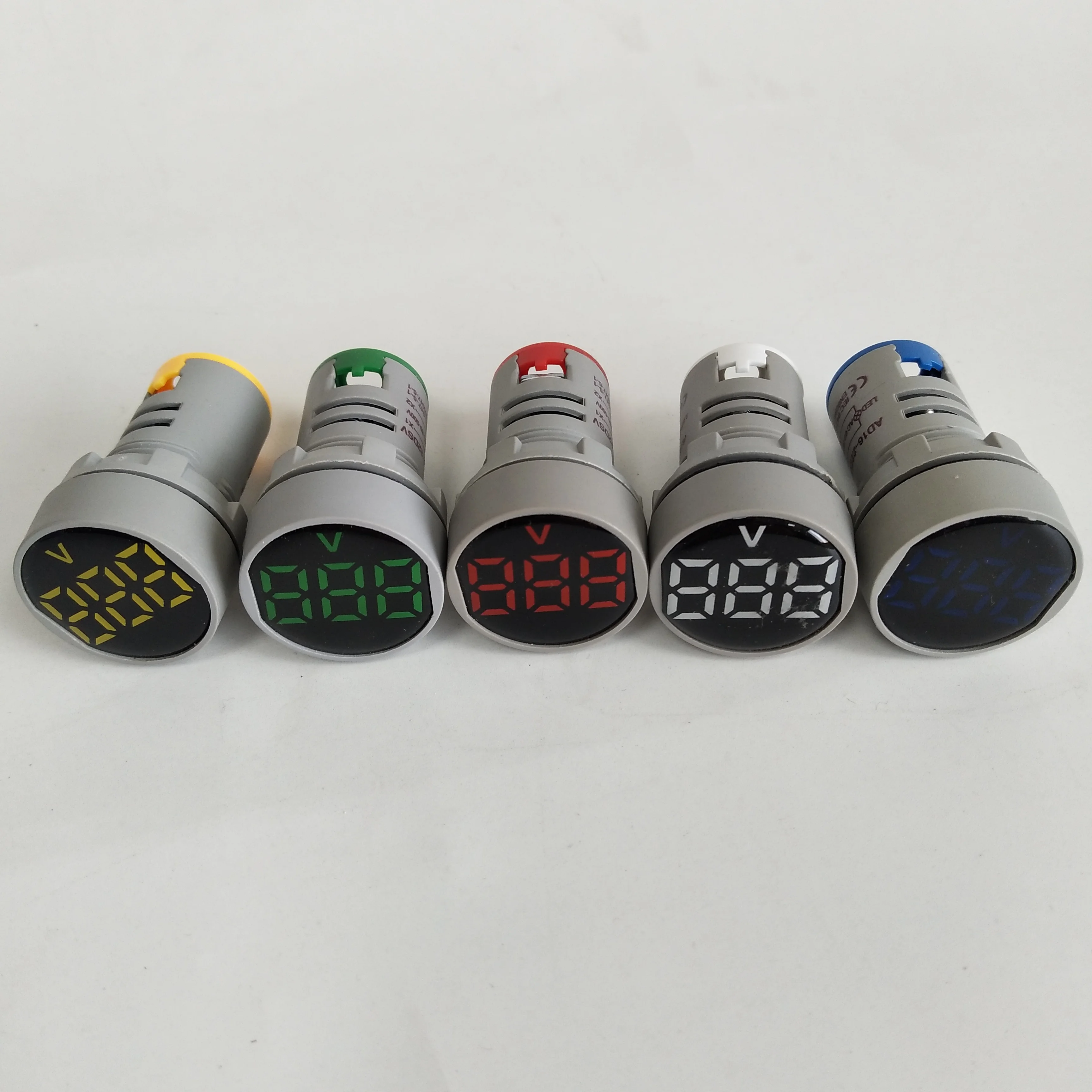 10PCS 22mm AC 60-500V LED Digitial Display Red Green Yellow Blue White Voltmeter Indicator Light Type Voltage Meter Tester | Лампы и
