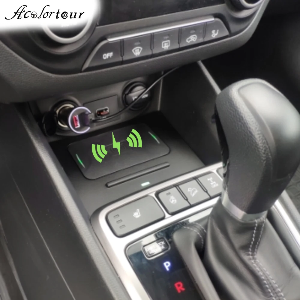 Панель для быстрой зарядки телефона hyundai creta 2020 Cantus qi беспроводное зарядное