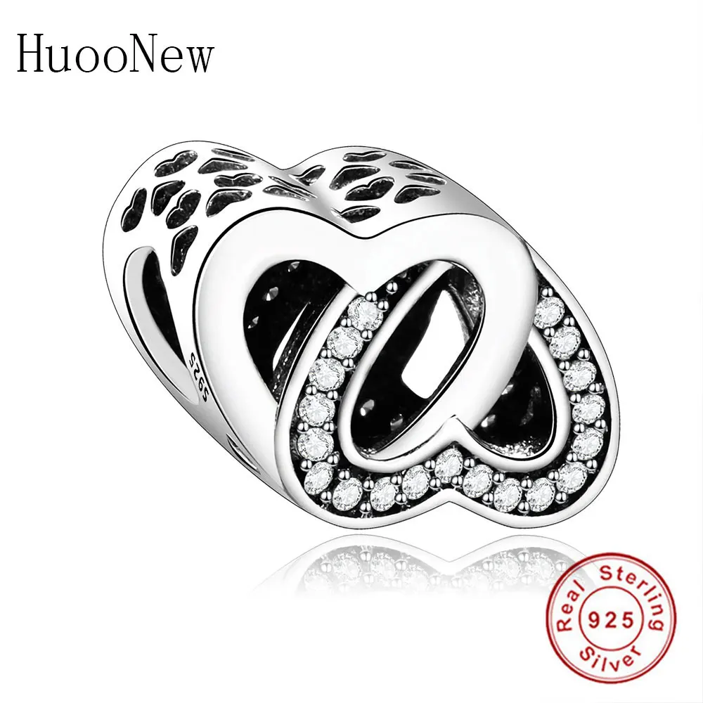 Прозрачные бусины-подвески в форме сердца подходят для оригинальных браслетов