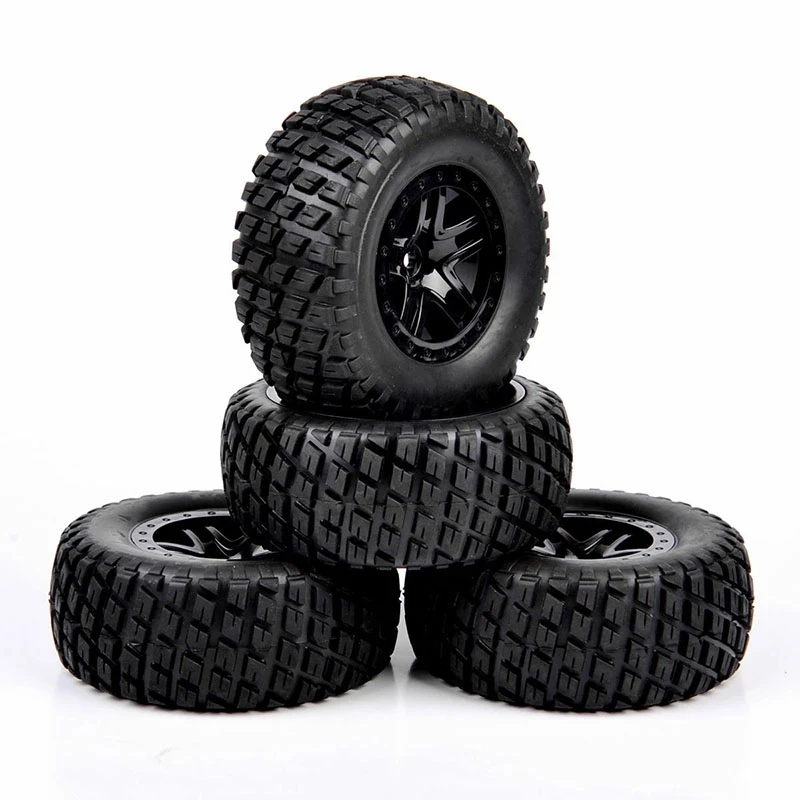 

4pcs 12mm Hex For TRAXXAS SLASH HPI 1/10 RC Short Course Truck Tires&Wheels