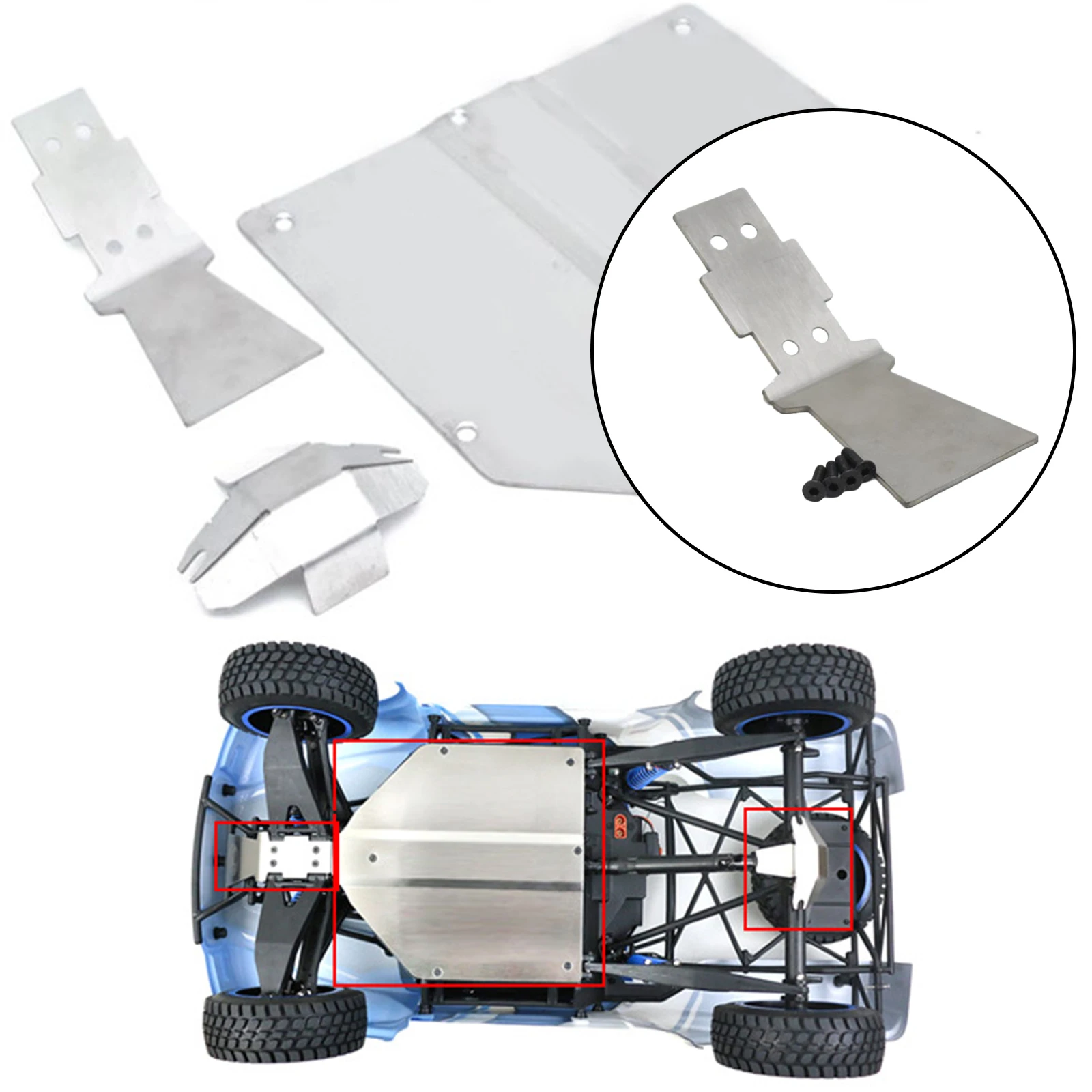 RC Stainless Steel Front Guard Plate for LOSI 1/10 BAJA REY V2 Car Model Buggy DIY Accessory | Игрушки и хобби
