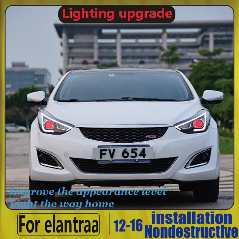 Светодиодный головной фонарь для Hyundai Elantra Avante фары 2013 2014 2015 2016 светодиодный