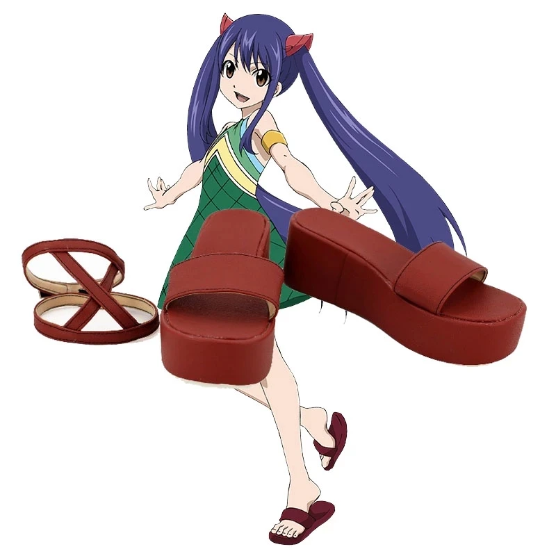 Фейри Тейл Венди Марвелл Косплей Обувь Костюмы Зеленое Платье Темно-синяя Парик Женщины Девочки Хэллоуин Вечеринка.