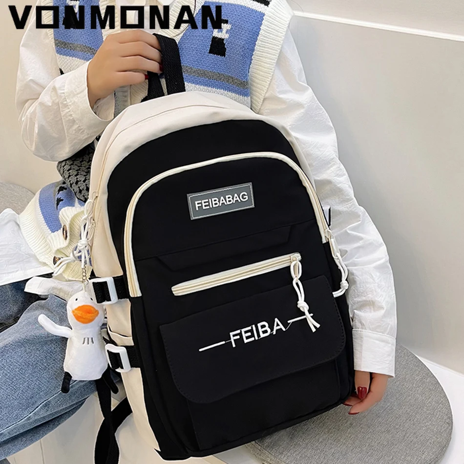 

Women Fashion Backpack Purses College Bagpack Nylon School Book Bag for Teen Girls Student Large Capacity Preppy Sac A Dos 2021