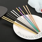 1 пара, китайские металлические палочки для еды, из нержавеющей стали