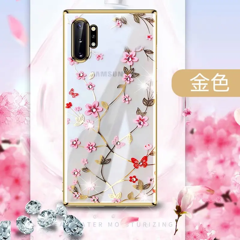 Фото SULADA Flower Series Bling Shining Diamond Crystal Hard back Plating Phone Case for Samsung Galaxy note 10 NOTE PLUS Мобильные SULADA Flower Series Bling Shining Diamond Crystal Hard back Plating Phone Case for Samsung Galaxy note 10 NOTE PLUS Мобильные