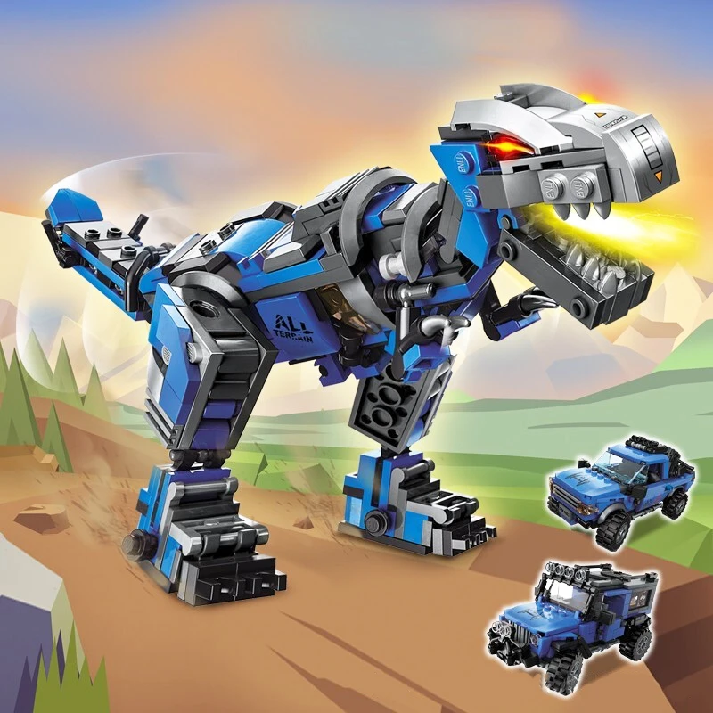 

3in1 Creator Series Big Blue Dragon Trucks SUV Set DIY Model Technical Building Blocks boy Toys For Children Boys Gifts 389pcs