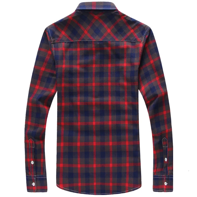 5XL Plaid Shirts Men Checkered Shirt Brand 2019 New Fashion Button Down Long Sleeve Casual Plus Size Drop Shipping |