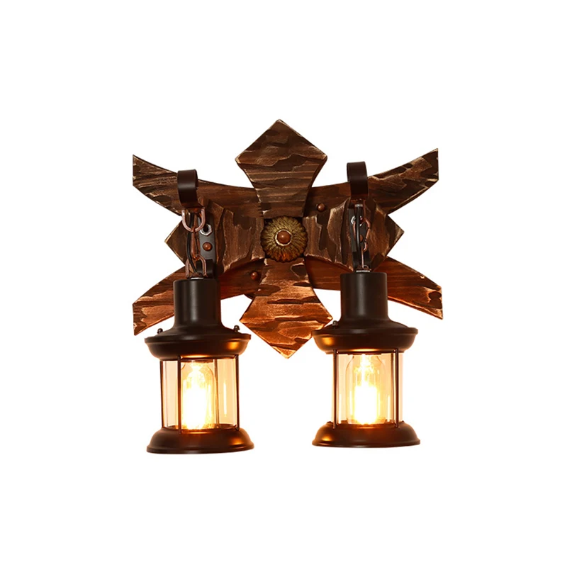 

Antique Corridor Wall Light Creative Personality American Country Restaurant Wall Lamp Bar Cafe Retro Decoration Sconce