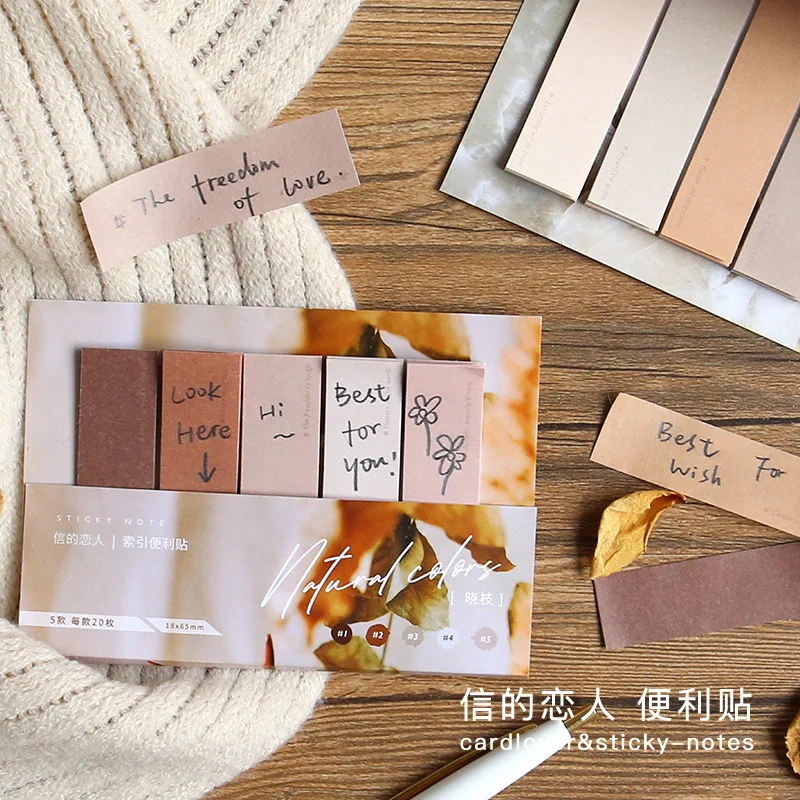 1 компл./лот бумага из блакнота для бумаги заметок на клейкой основе натурального