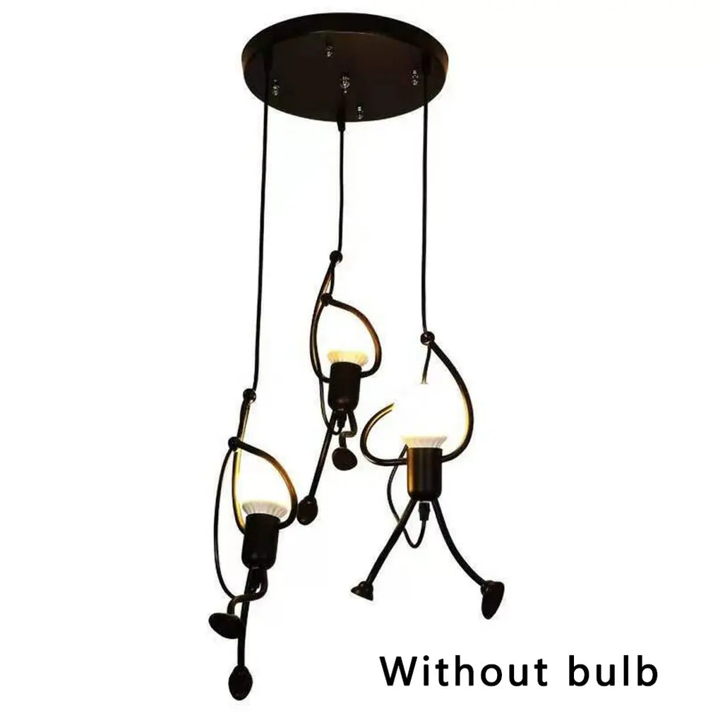 

little man climbing pendant light modern hanging lamp creative iron people lights metal cord pandant lamps for kid children room