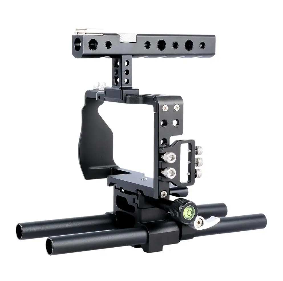 Cage Set Профессиональный стабилизатор видеокамеры с ручкой для камеры DSLR Rig для sony ILCE A6000 A6300 A6500 A6400 - Цвет: Cage Set