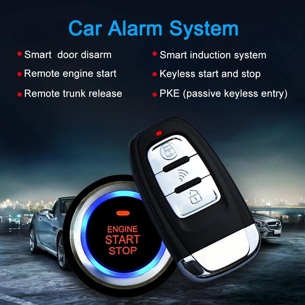 KKMOON Universal Smart Key PKE Passive Keyless Entry Car Alarm System engine start button Remote Engine Start Open | Автомобили и