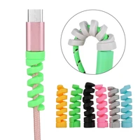 2 pc data line cover cable protector soft spiral usb charger cable cord protective cute screw cable saver phone accessories