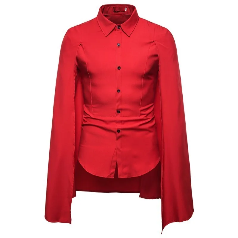 Мужская приталенная рубашка повседневный однобортный плащ-смокинг с длинным