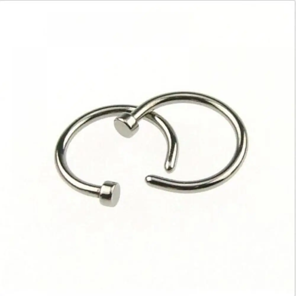 

2 PCS Stainless Steel Nose Open Hoop Ring Small Thin Nose Lip Open Hoop Ring C Type Hoop Piercing Stud For Women Body Jewelry