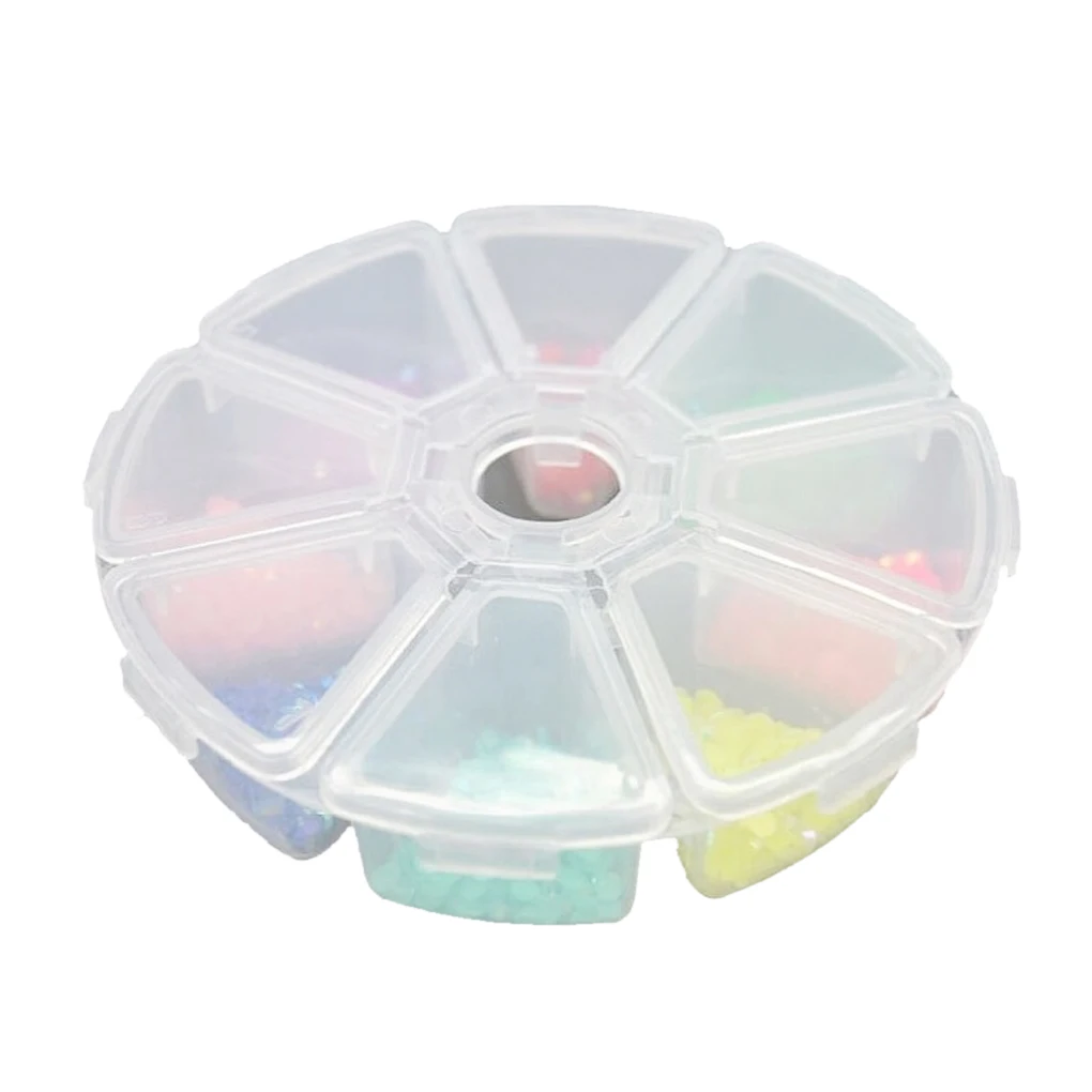 

Useful Mini Plastic Round 8 Cell Compartment Pill Jewelry Organiser Container Storage Box case