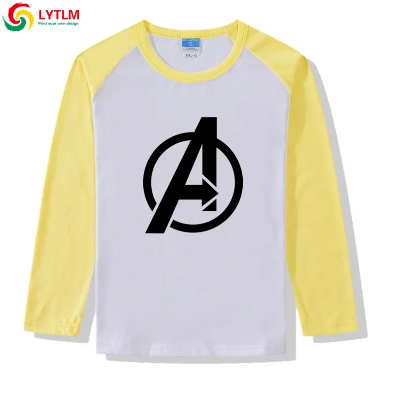LYTLM Marvel/футболка для мальчиков, Мстители 4, детская одежда для девочек, 9 Camisetas, зимние топы с длинными рукавами для мальчиков, осень, Детская рубашка - Цвет: CXCJ LYCRA Maize