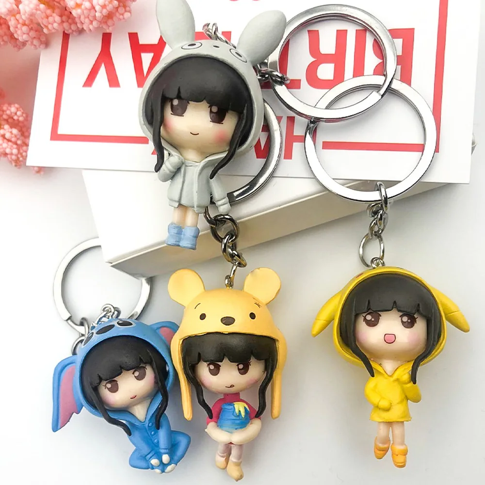

Creativity Couple Keychain Pendant Boy and Girl Resin Doll Pendant Bag Keychain