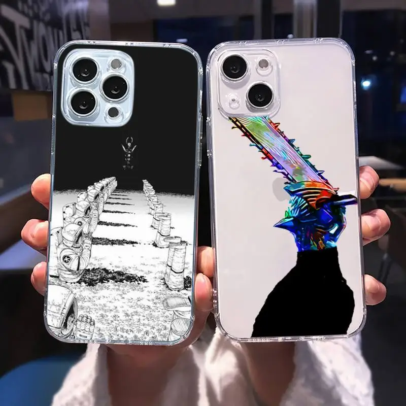 

Chainsaw Man Phone Case For iphone 13 12 11 8 7 plus mini x xs xr pro max Transparent soft