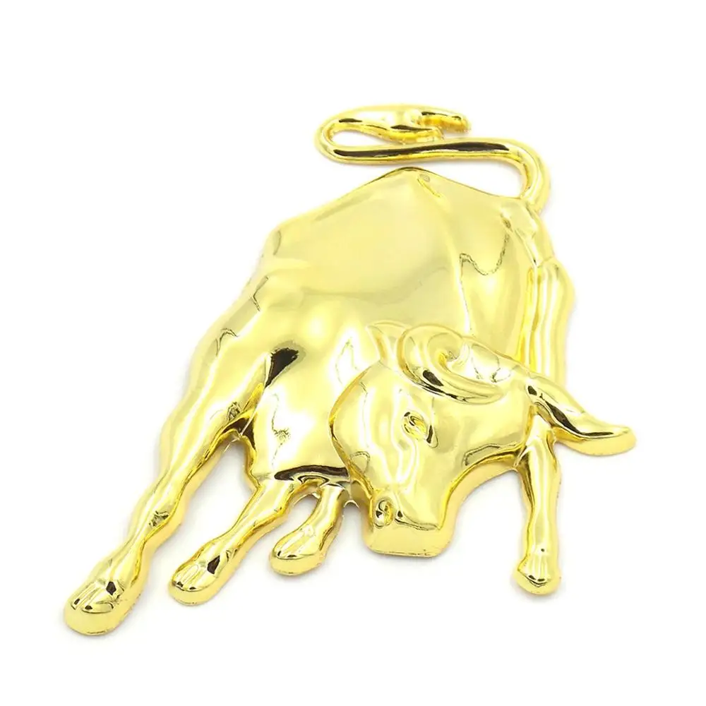 Металлическая 3d-наклейка для автомобиля золотая эмблема быка значок наклейки