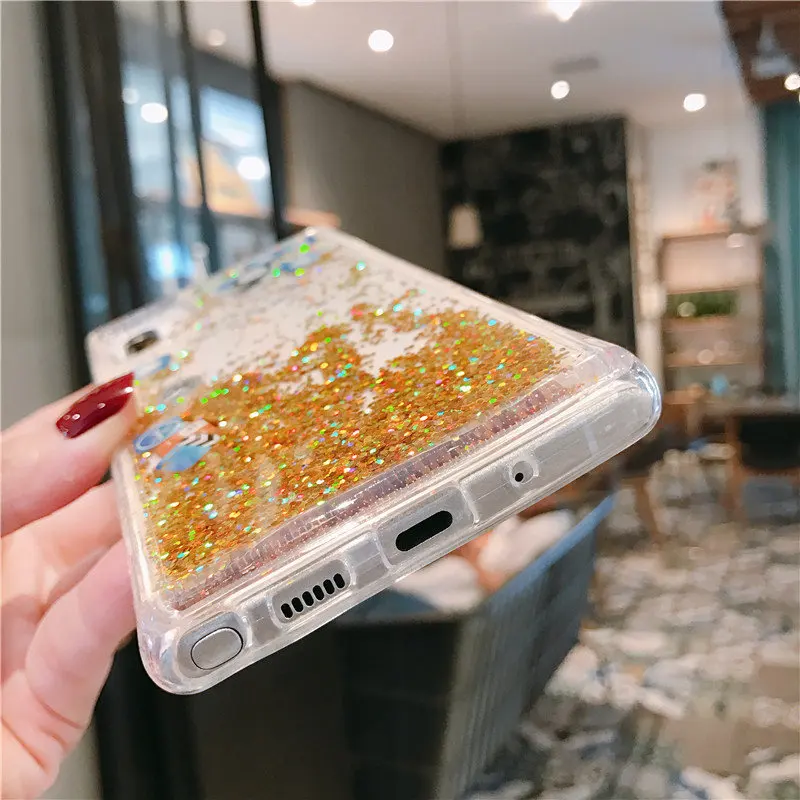 Модный чехол для телефона samsung Note 10+ с динамическим жидким зыбучим песком для samsung S9 S8 S10 Plus Note 10 9