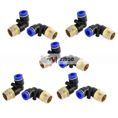 

10 шт. PL8-03 3/8BSP Мужской до 8 мм трубки локоть шланг фитинги для быстрого подключения