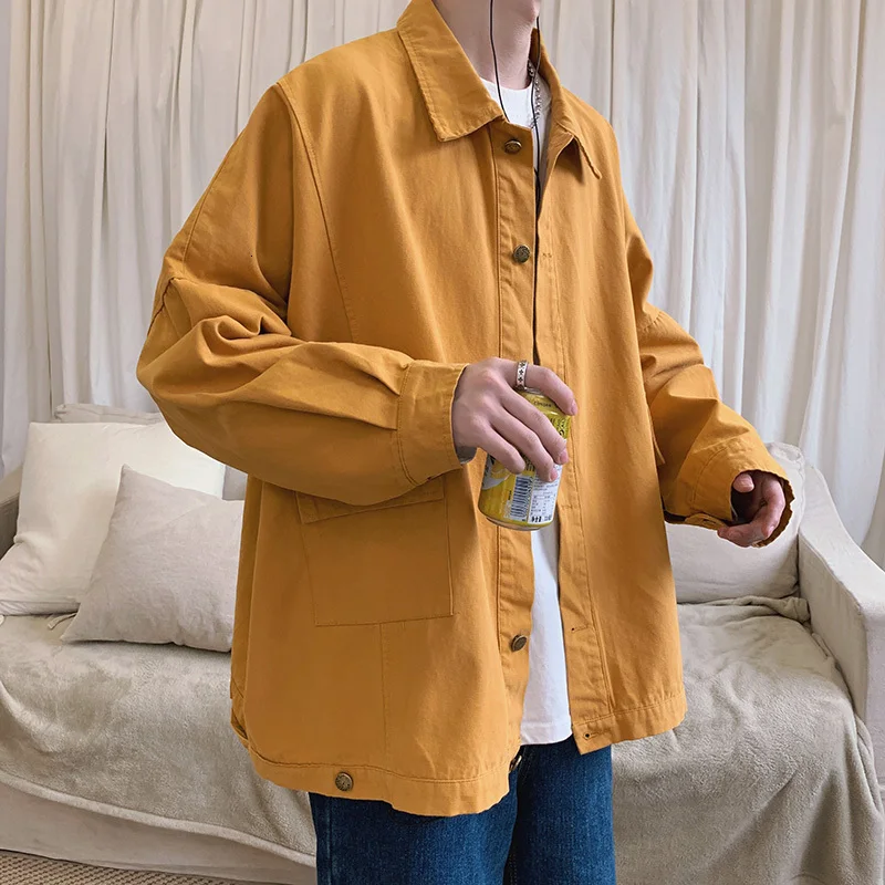 2019 осень и зима новая мужская вымытая Рабочая куртка модная повседневная