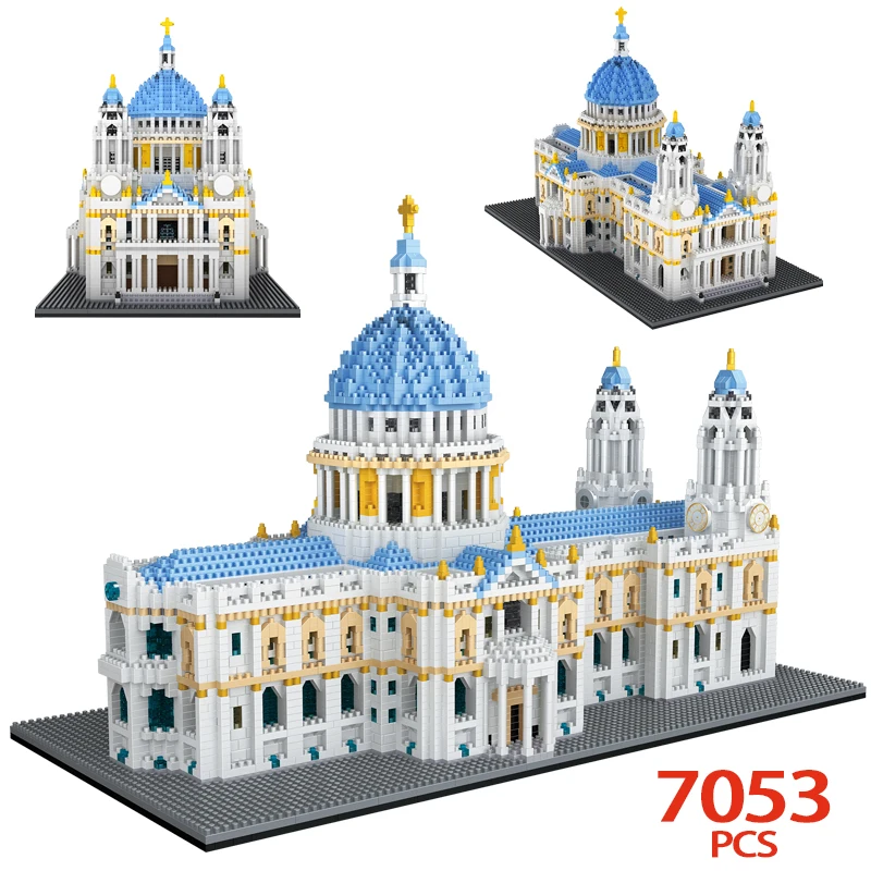 

7053 Pcs City Street View Mini Architecture St. Paul's Cathedral Building Blocks World Famous Castle Houses Bricks Toy for Kids