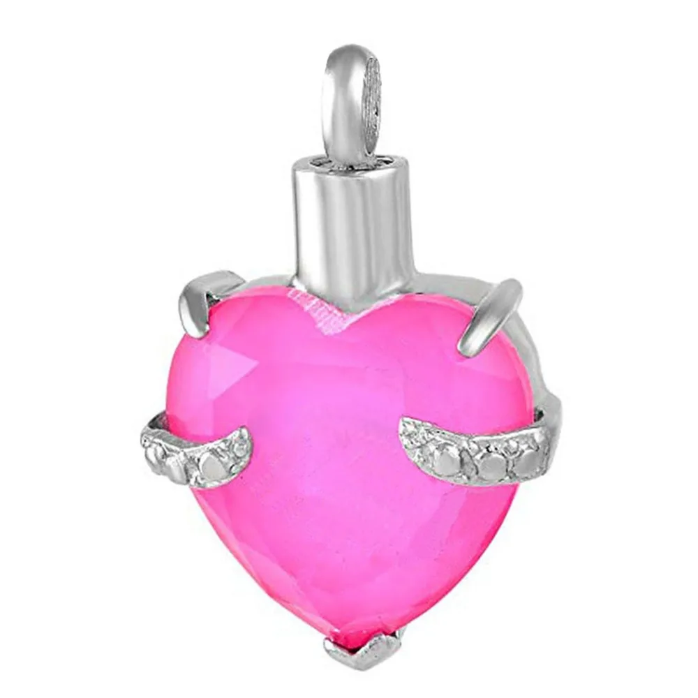 

12 Colors Heart Crystal Cremation Urn Necklace for Ashes Jewelry Memorial Keepsake Pendant