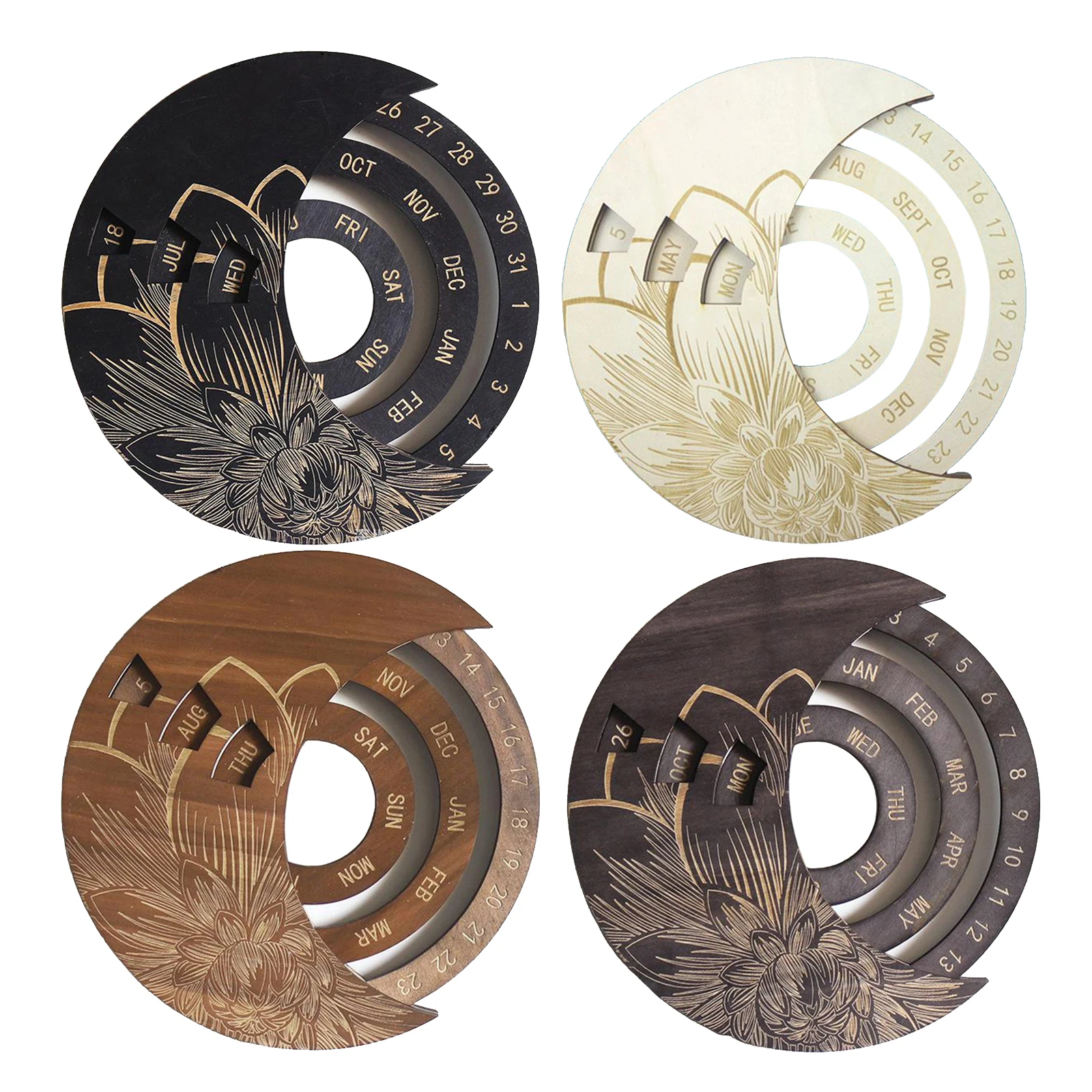 

Rustic Wooden Perpetual Calendar Board Adjustable Reminder Sign Date Mark