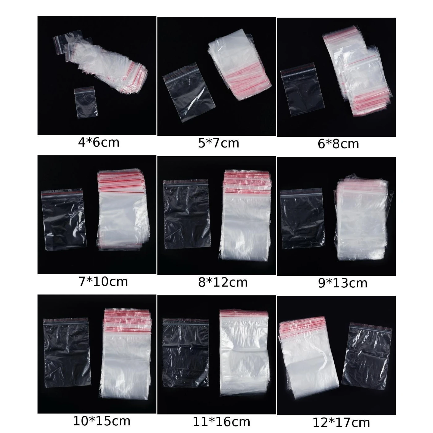 100 шт многоразовая застежка сумки самозапечатывающийся пластиковая