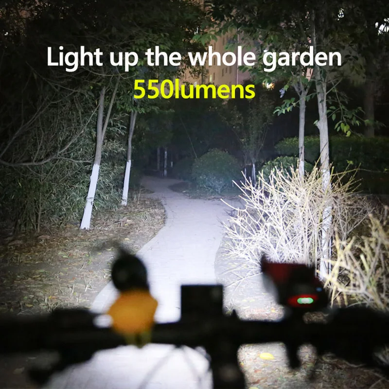 

6 In 1 USB Rechargeable Bike Light Front Bicycle Flashlight lighting 4000mAh Power Bank Cycling Electric Horn With Phone Holder
