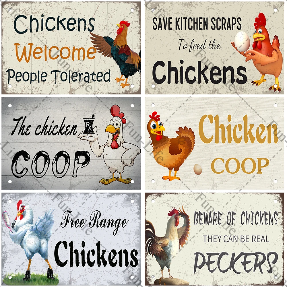 Винтажные металлические оловянные знаки в виде курицы петуха фотопластина