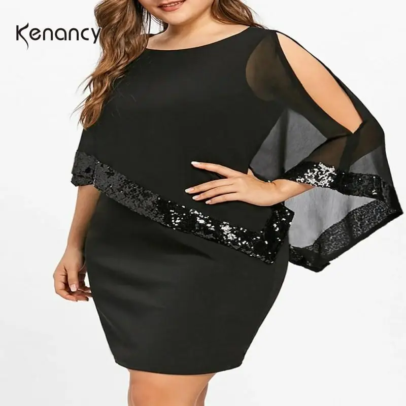 Женское платье с круглым вырезом Kenancy весеннее облегающее мини асимметричным