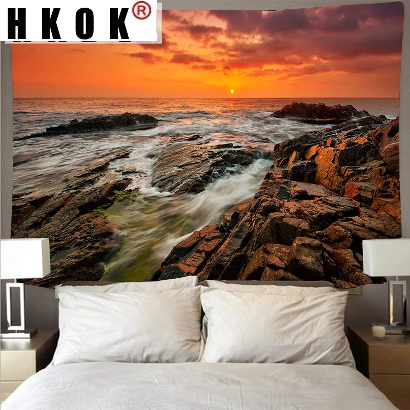 Красивый Морской рифовый пейзаж дешевый гобелен художественное Психоделическое