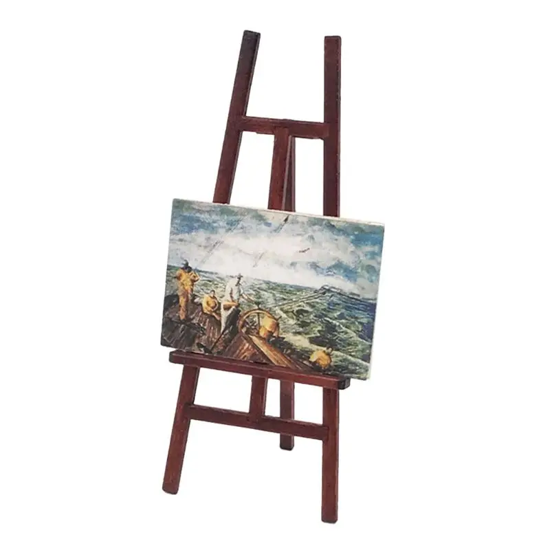 

1:12 Miniature Easel with Two paintings Dollhouse Decoration Accessories