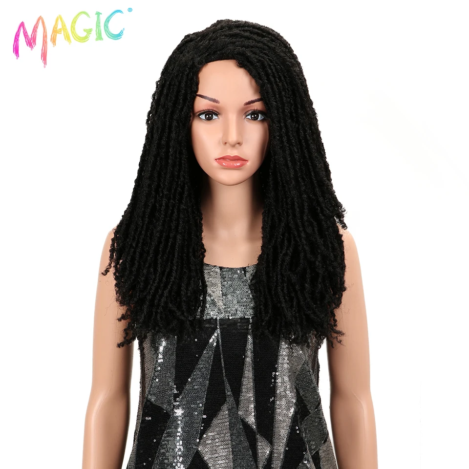 Pelucas mágicas de cabello sintético para mujeres negras, pelo largo Afro marrón de 22 pulgadas, trenzas de ganchillo Twist Jumbo Dread Faux Locs
