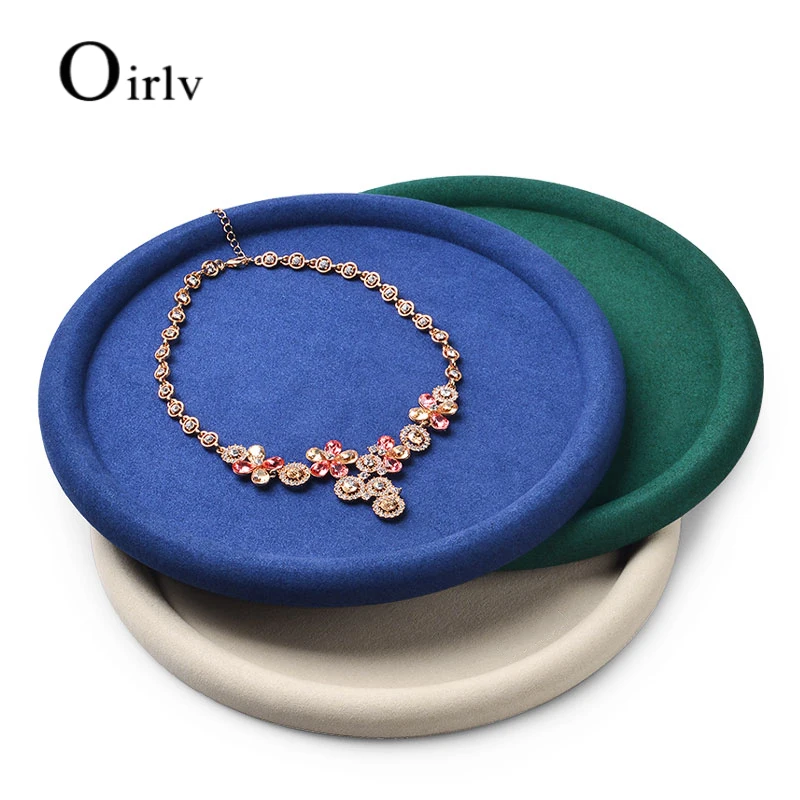 Oirlv Diameter 25 cm Circl Microfiber Necklace Display Trays Customized Jewelry Shop Organizer Pallet