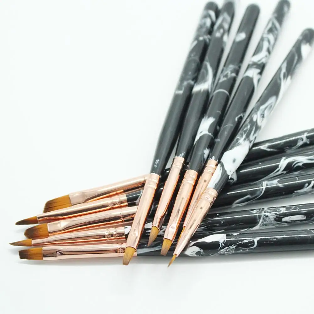 

10Pcs Professional Manicure UV Gel Brush Pen Marbling Acrylic Nail Art Painting Drawing Brush Phototherapy Tools Nail Design