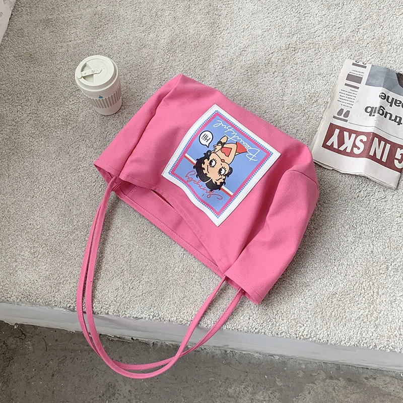 

2021 Summer Bags Popular Female High Quality Sumptuous Cartoon Canvas Casaul Shopping Tote Top Handle Handbag Designer Ins