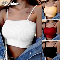 redess fashion womens sexy striped bra padded tank tops spaghetti strap bralette crop top tube bras