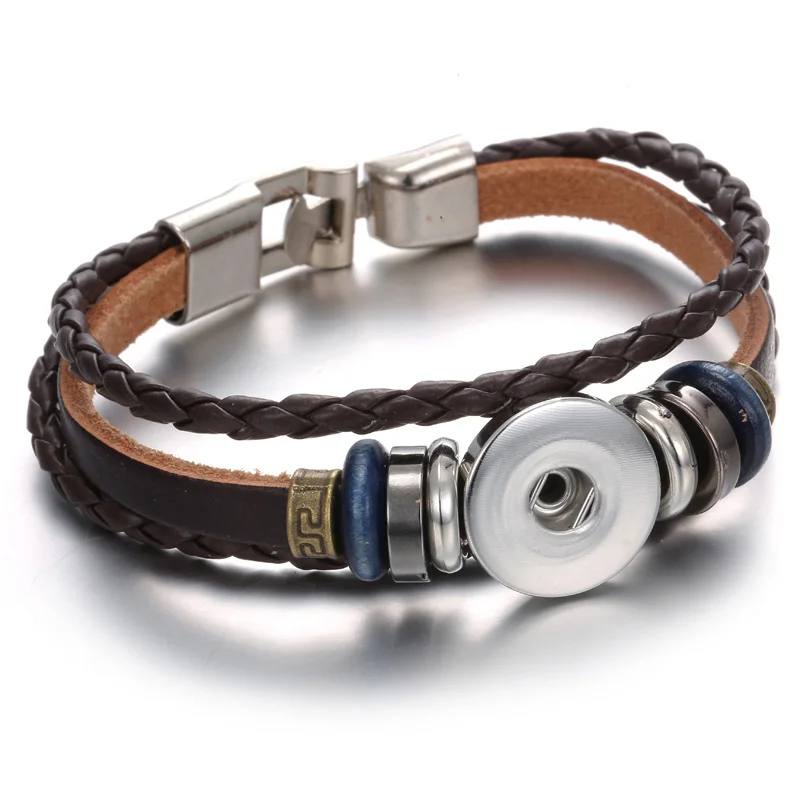 Браслет с защелкой из плетеной кожи ручной работы браслет якорем 18 мм Ретро