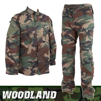 us army military tactical uniform combat bdu suit woodland camouflage battlefield clothes men airsoft sniper hunting clothing